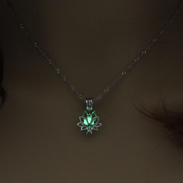 Glow-In-The-Dark Lotus Flower Pendant