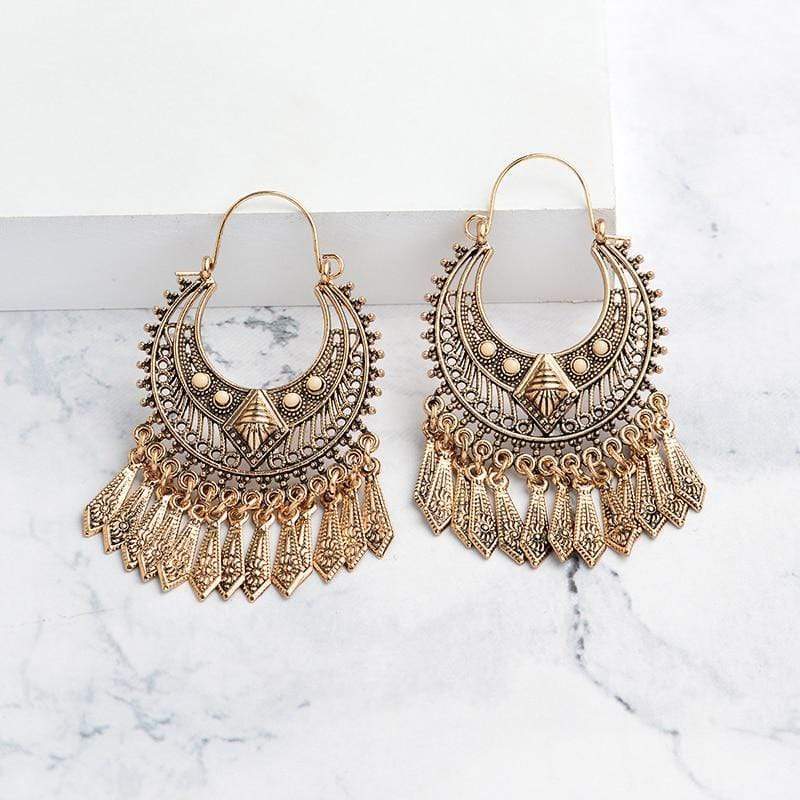 Ethnic Tasseled Drop Earrings