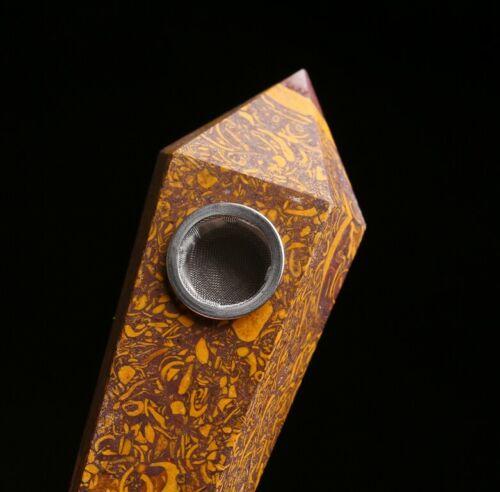 Golden Jade Quartz Crystal Pipe