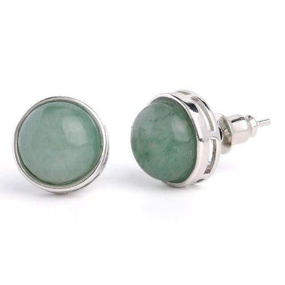 Natural Stone Round Earrings