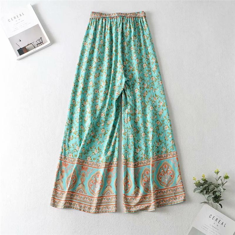 Green Floral Matching Cotton Pant Set