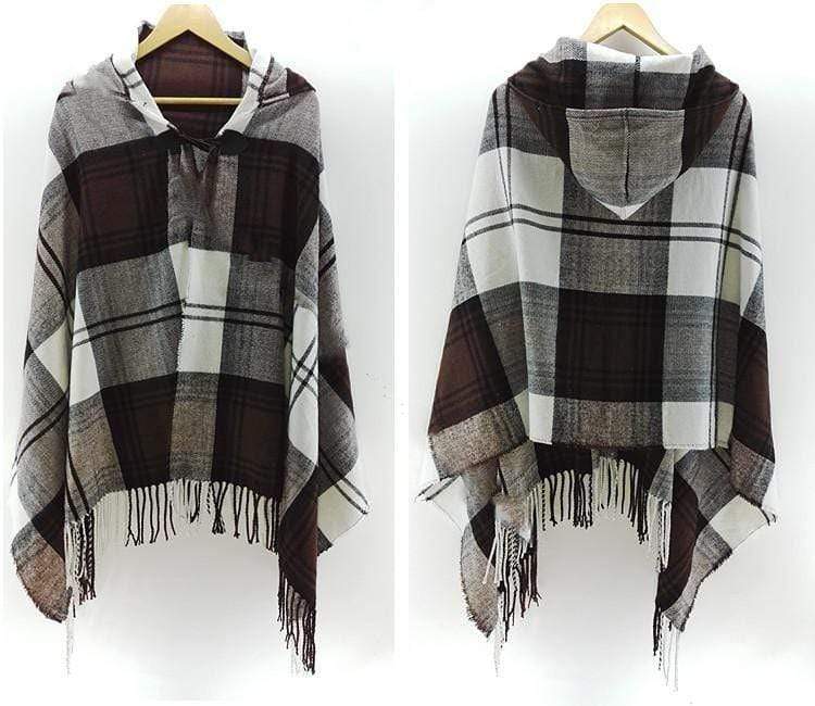 Ethnic Pattern Poncho Coat