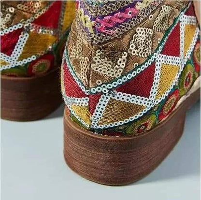 Hamisi Embroidered Ankle Boots