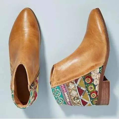 Hamisi Embroidered Ankle Boots