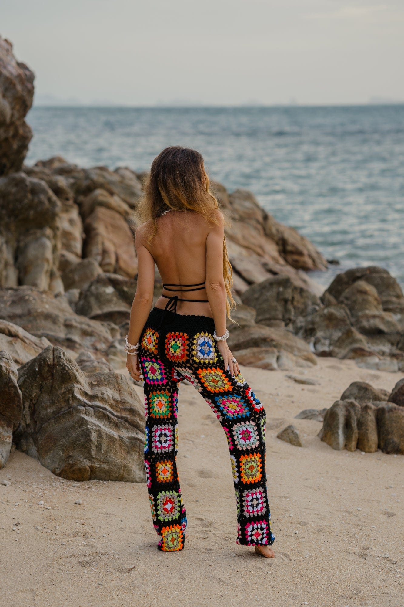 Handmade Colorful Floral Pants