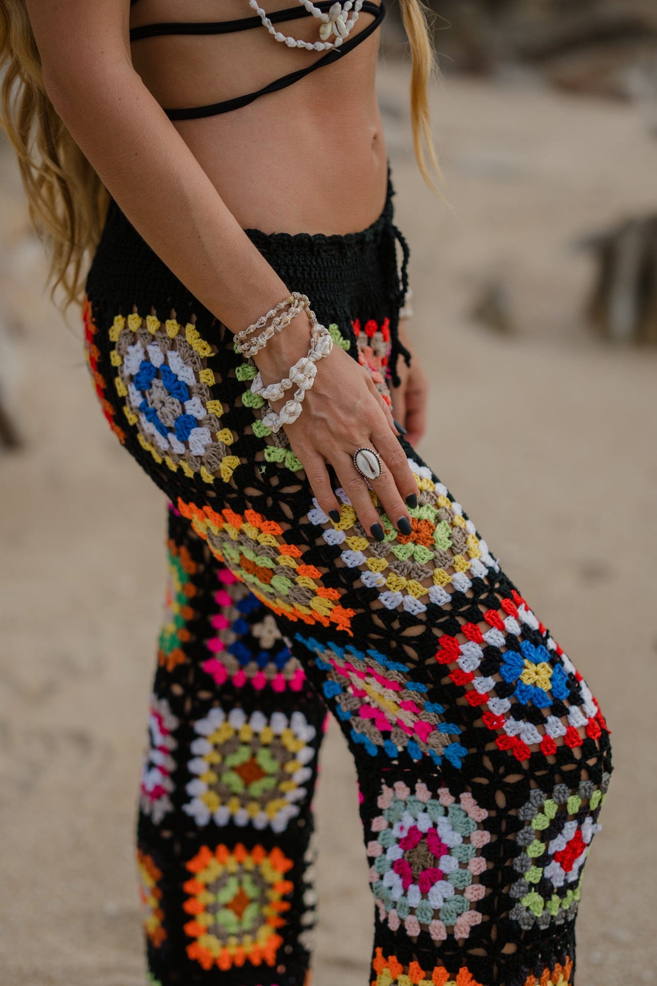 Handmade Colorful Floral Pants