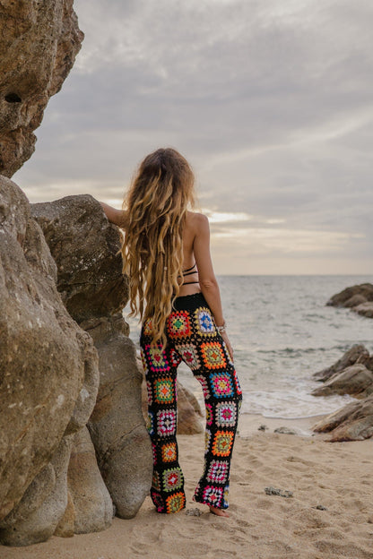 Handmade Colorful Floral Pants