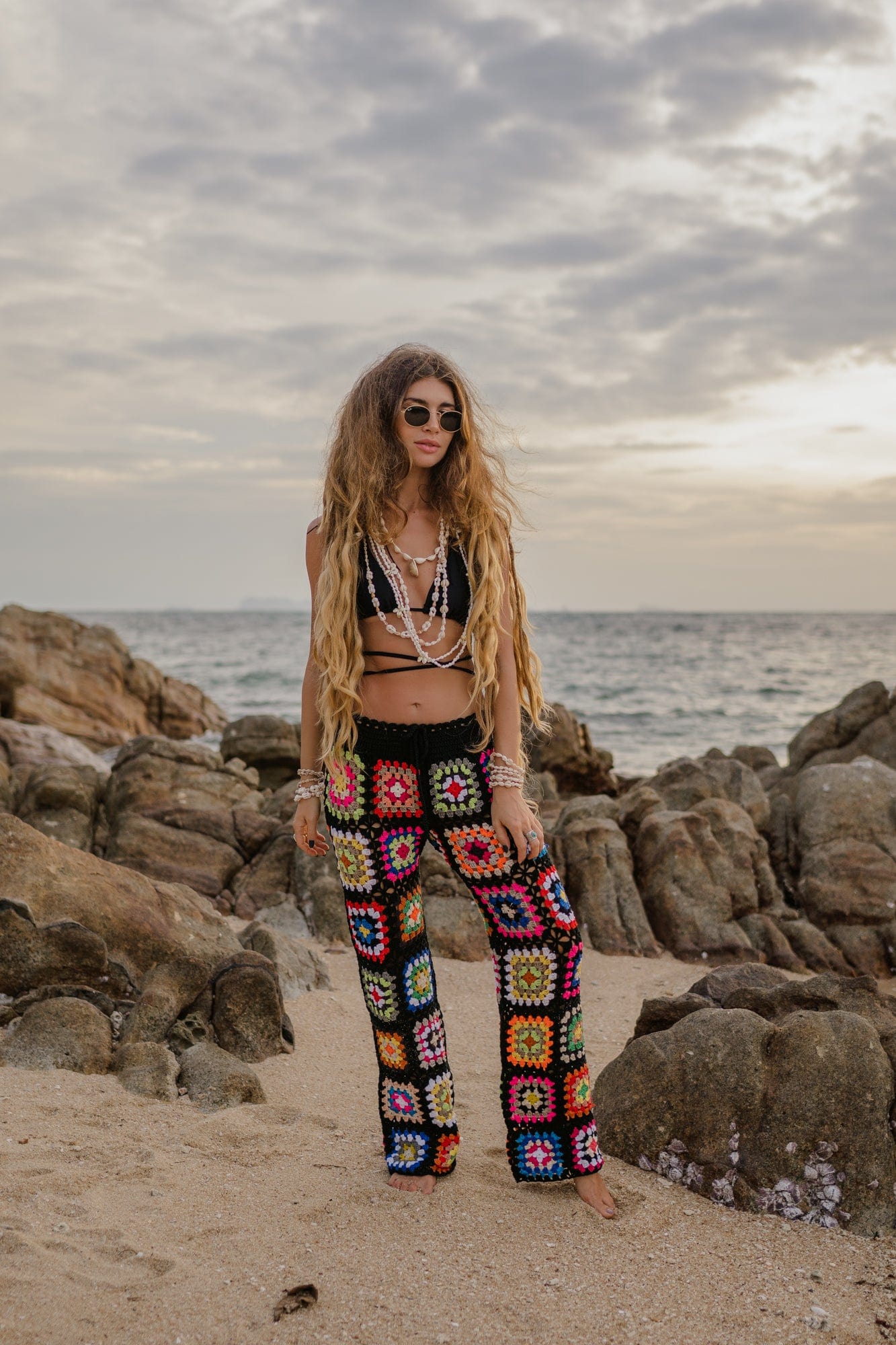 Handmade Colorful Floral Pants