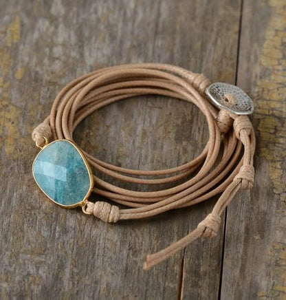 Handmade Natural Amazonite Wrap Bracelet