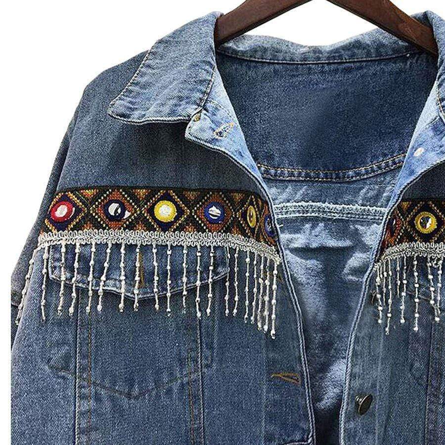 Embroidered Ethnic Denim Jacket