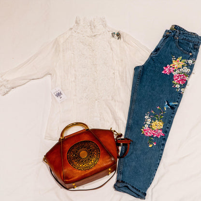 Brigitte Floral Blue Jeans