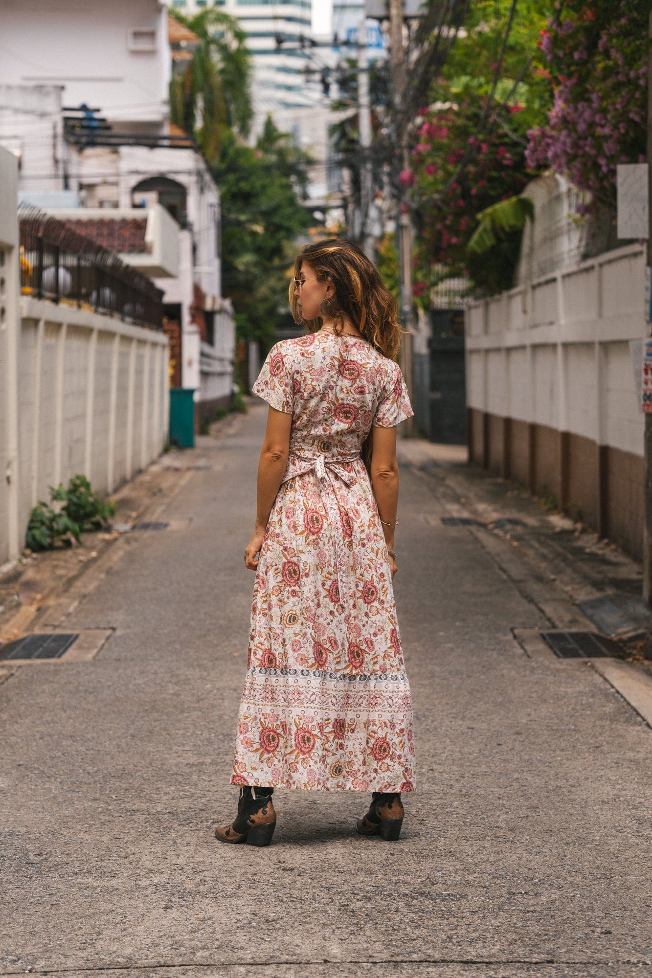 Joseph Bohemian Wrap Maxi Dress in Beige