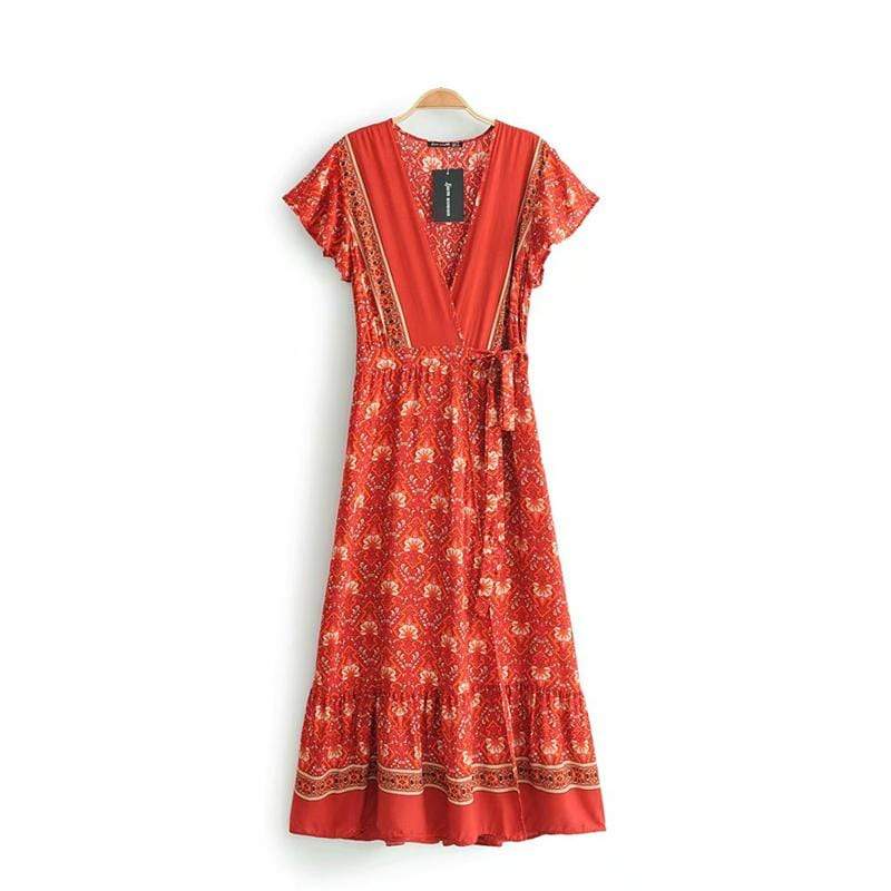 Kaia Red Maxi Dress