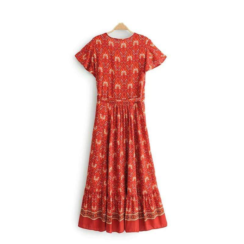 Kaia Red Maxi Dress