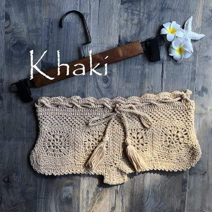 Boho Knitted Mini Shorts