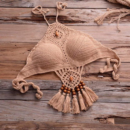 Galilea Knitted Bikini Set with Tassels