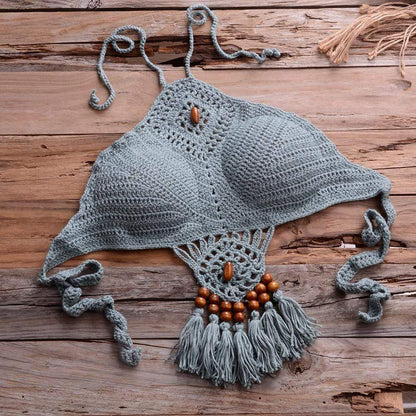 Galilea Knitted Bikini Set with Tassels