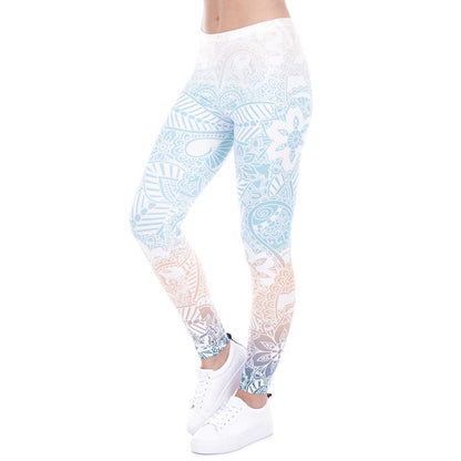 Mandala Mint Print Fitness Leggings