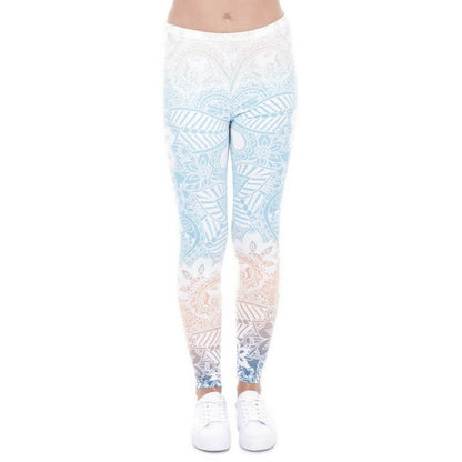 Mandala Mint Print Fitness Leggings