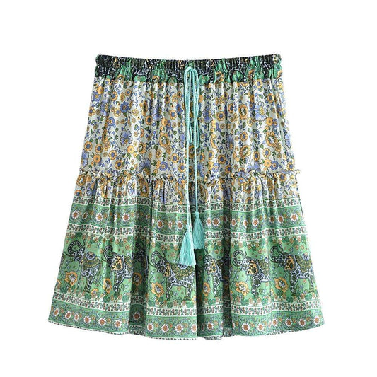 Boho Floral Mini Skirt