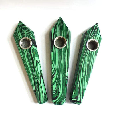 Malachite Stone Quartz Pipe