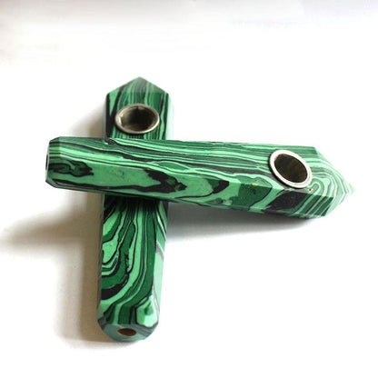 Malachite Stone Quartz Pipe