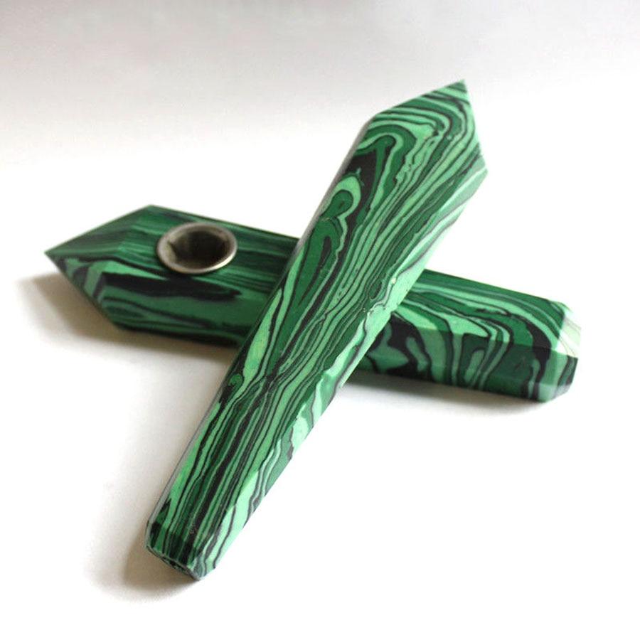 Malachite Stone Quartz Pipe