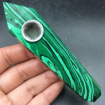 Malachite Stone Quartz Pipe