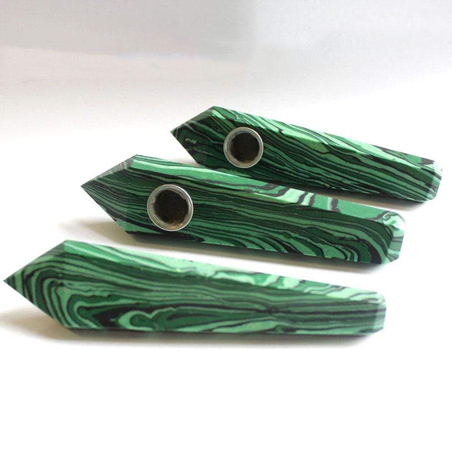 Malachite Stone Quartz Pipe