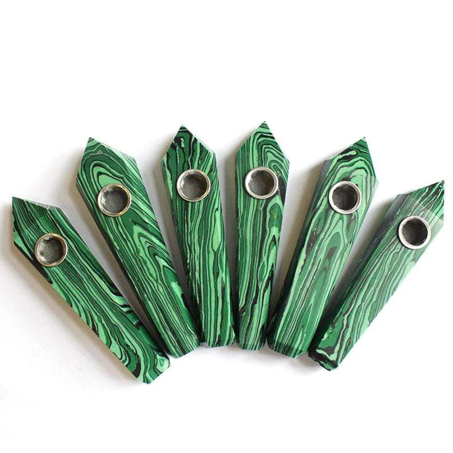 Malachite Stone Quartz Pipe