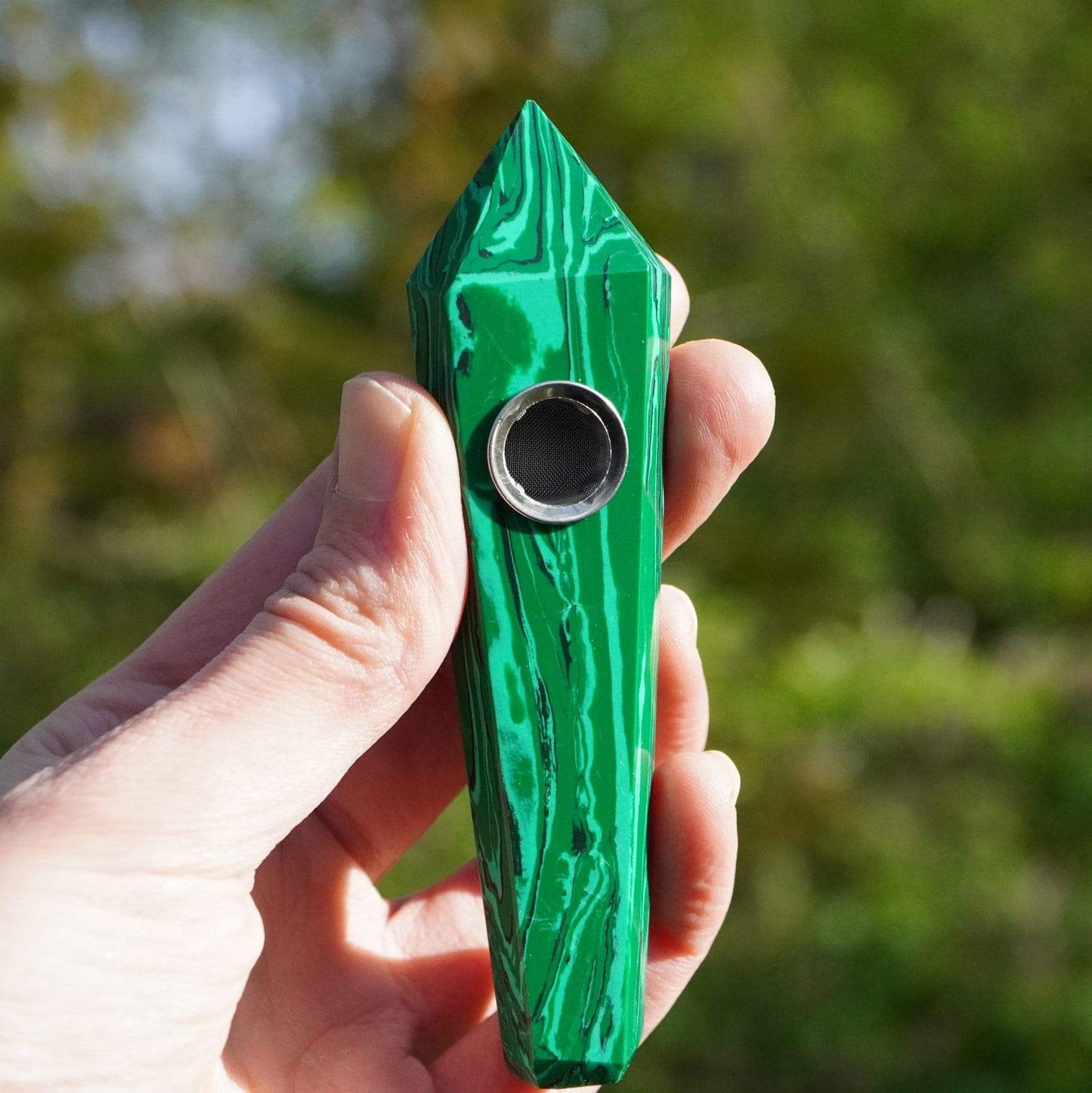 Malachite Stone Quartz Pipe