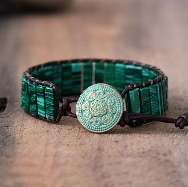 Malachite Natural Stone Wrap Bracelet