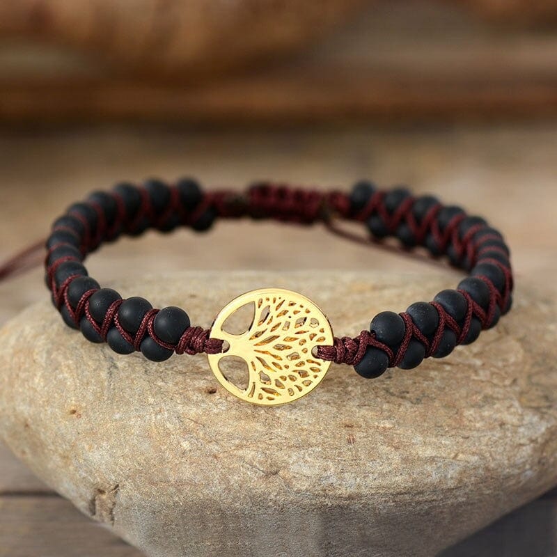 Natural African Turquoise & Tree of Life Bracelet