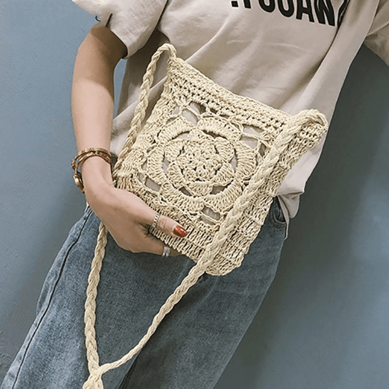 Mia Woven Crochet Cross Body Bag