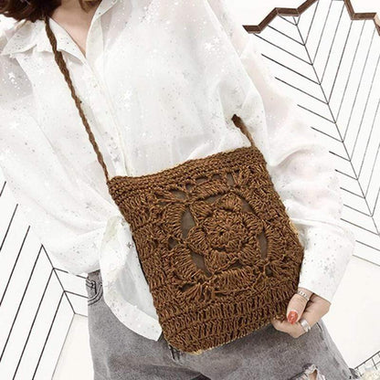 Mia Woven Crochet Cross Body Bag