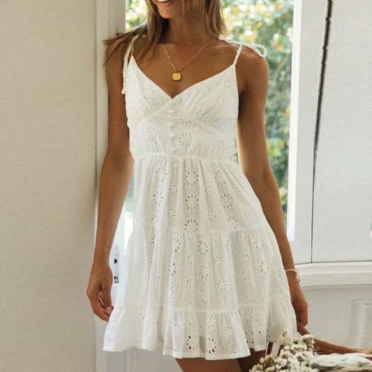 Millie White Boho Mini Dress