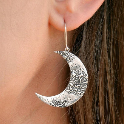 Minimalist Silver Crescent Moon Earrings