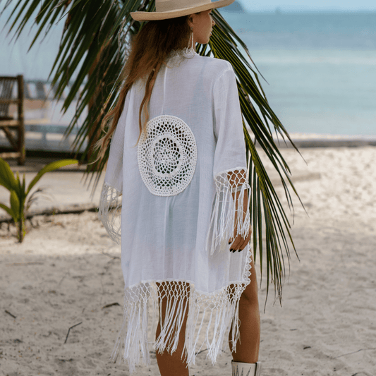 MOANA White Tassel Kimono