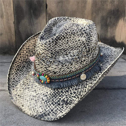 Mock-Snake Design Cowgirl Hat