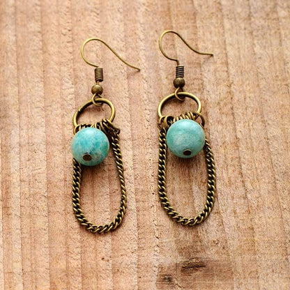 Natural Amazonite Chandelier Earrings