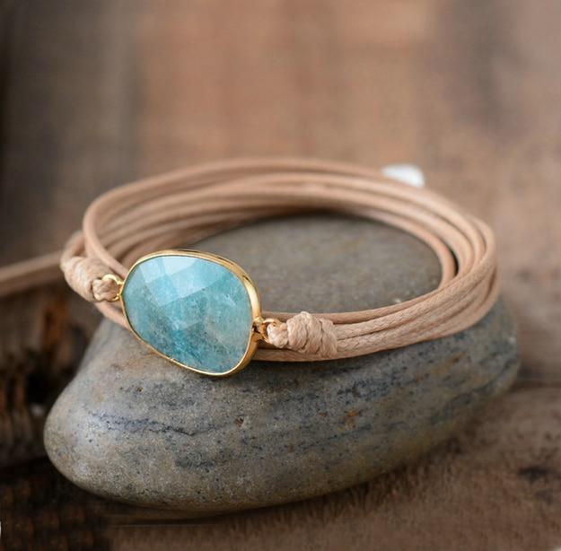 Handmade Natural Amazonite Wrap Bracelet