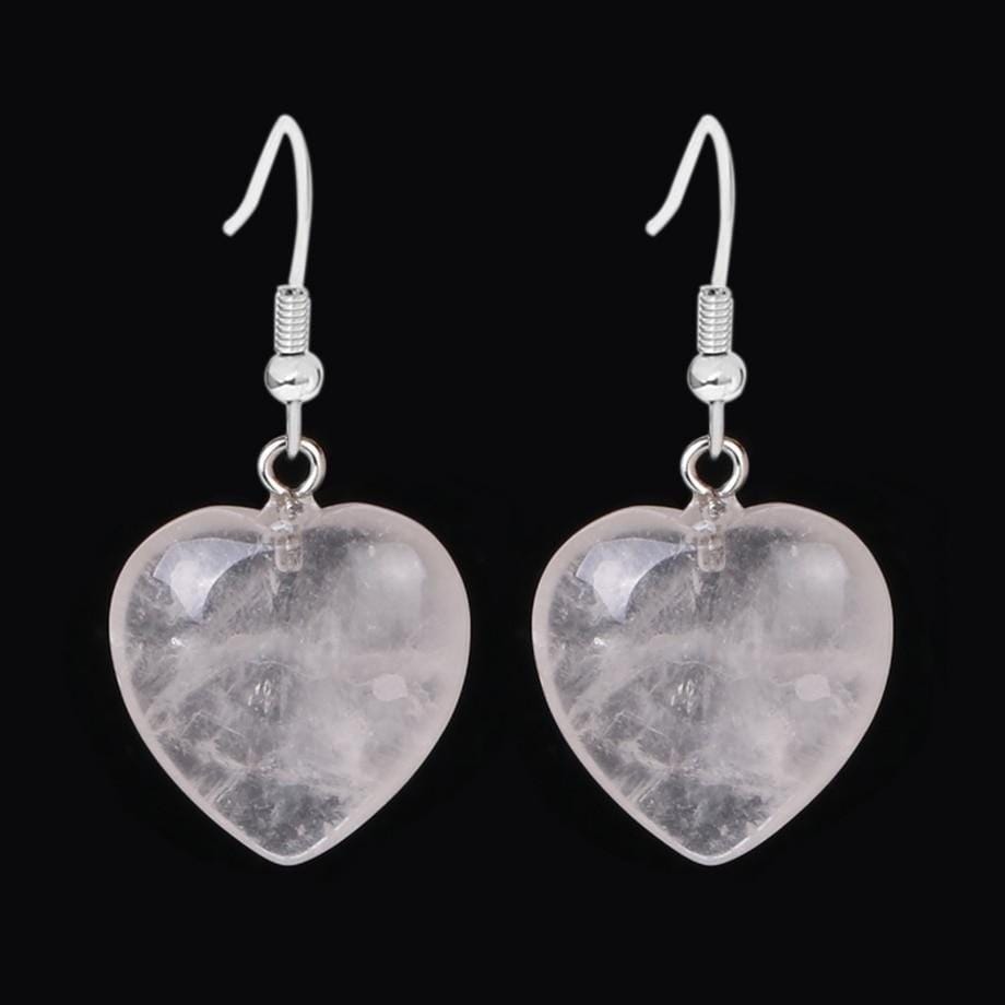 Natural Stones Heart Drop Earrings