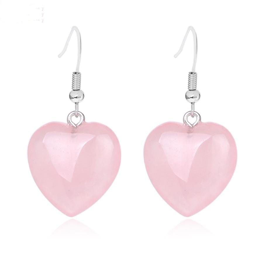 Natural Stones Heart Drop Earrings