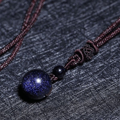 Blue Sandstone Celestial Pendant Necklace