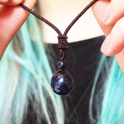 Blue Sandstone Celestial Pendant Necklace