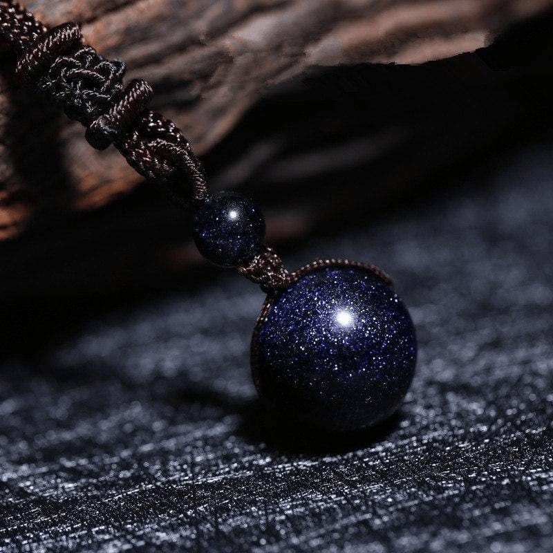 Blue Sandstone Celestial Pendant Necklace