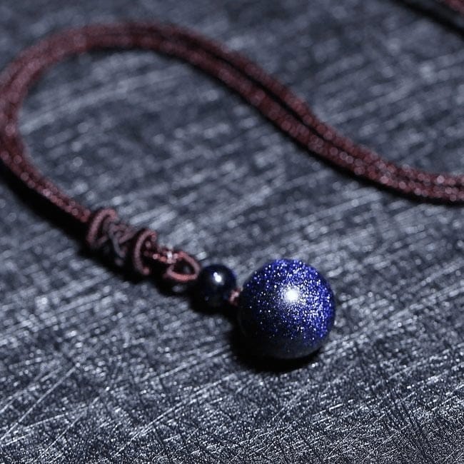 Blue Sandstone Celestial Pendant Necklace