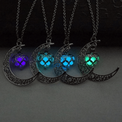 Moonlight Love Glow In The Dark Pendant Necklace