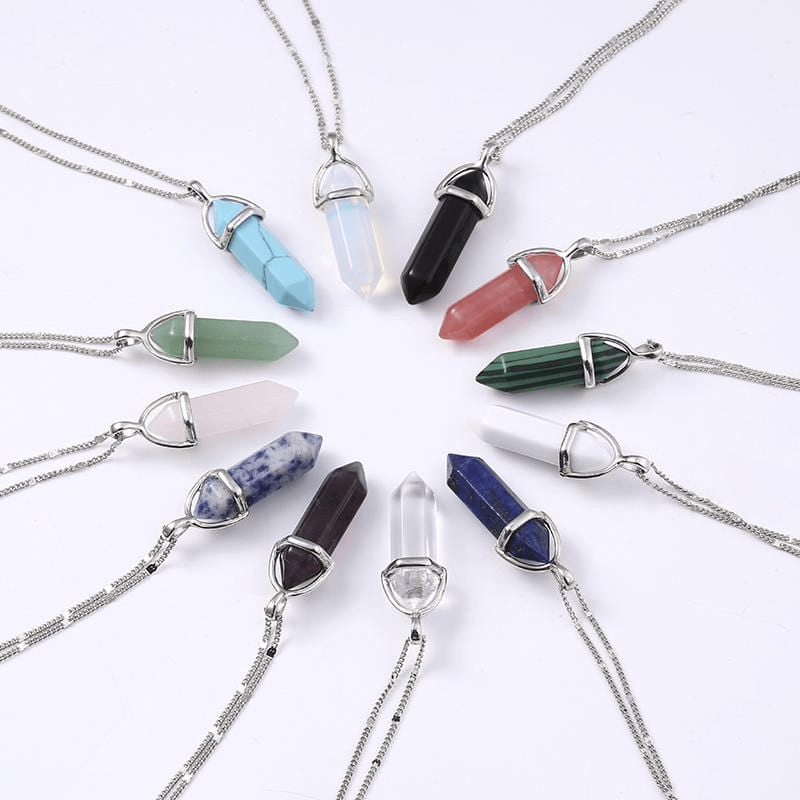 Natural Crystal Link Chain Necklace