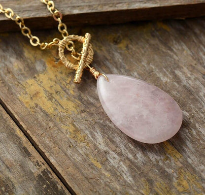 Rose Quartz Teardrop Pendant